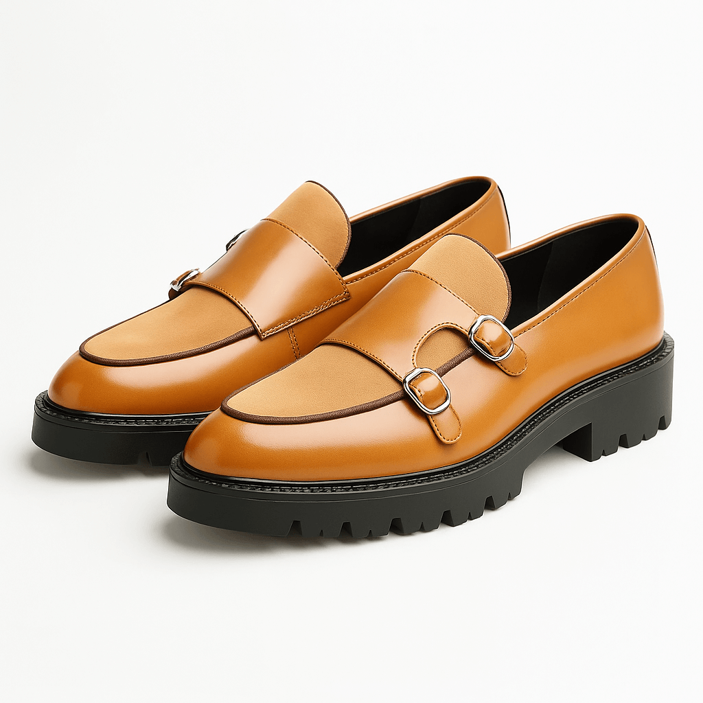 Giviny | Valemont Monk Strap Casual Leather Loafers - Solorfit