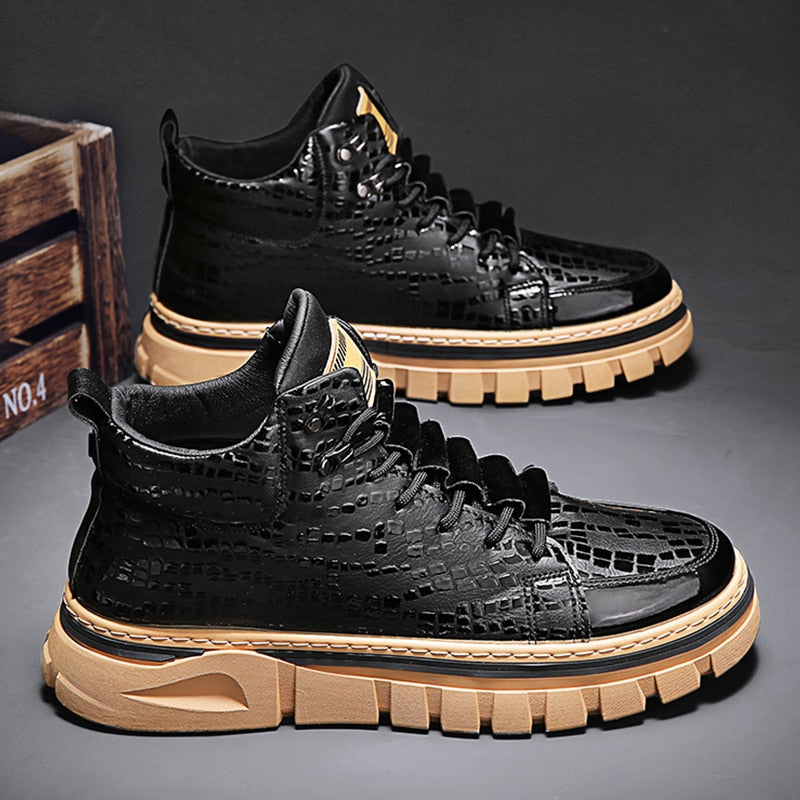 Dango Leather Sneakers – Men’s Casual Low-Top Shoes with Modern Design
