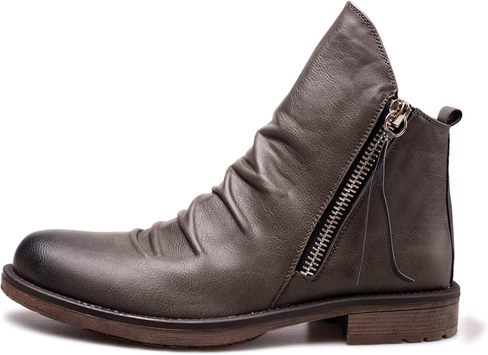 Men’s Leather Boots with Zipper – Modern Design Ankle Boots for Everyday and Formal Wear