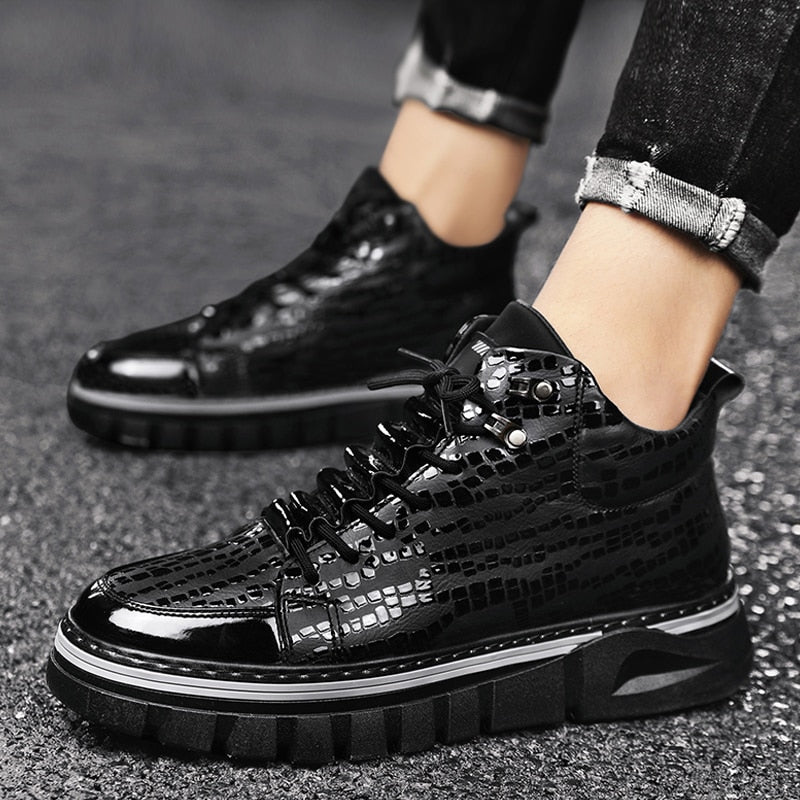 Dango Leather Sneakers – Men’s Casual Low-Top Shoes with Modern Design
