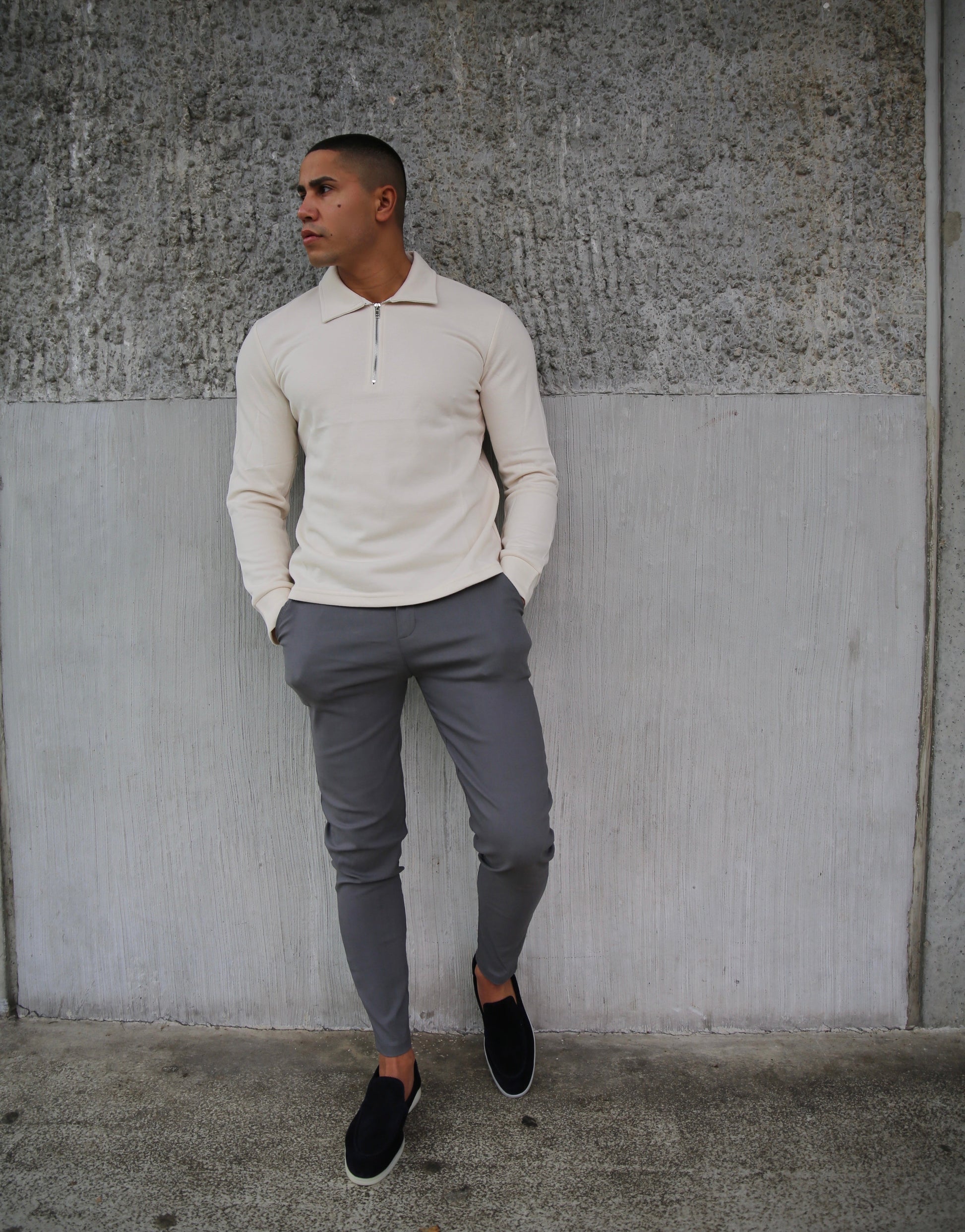 Zipper Longsleeve Men Casual Sweater