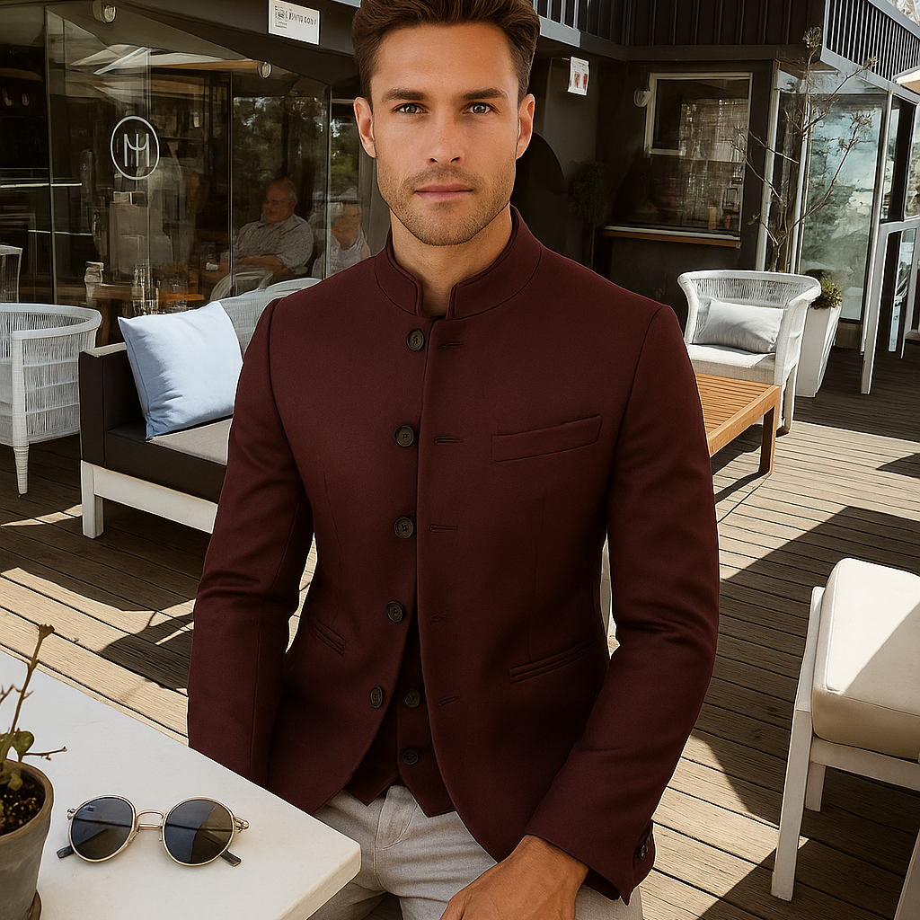 Lars – Elegant Raised Collar Blazer - Solorfit