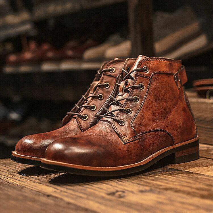 Men's Leather Lace-Up Ankle Boots - Solorfit