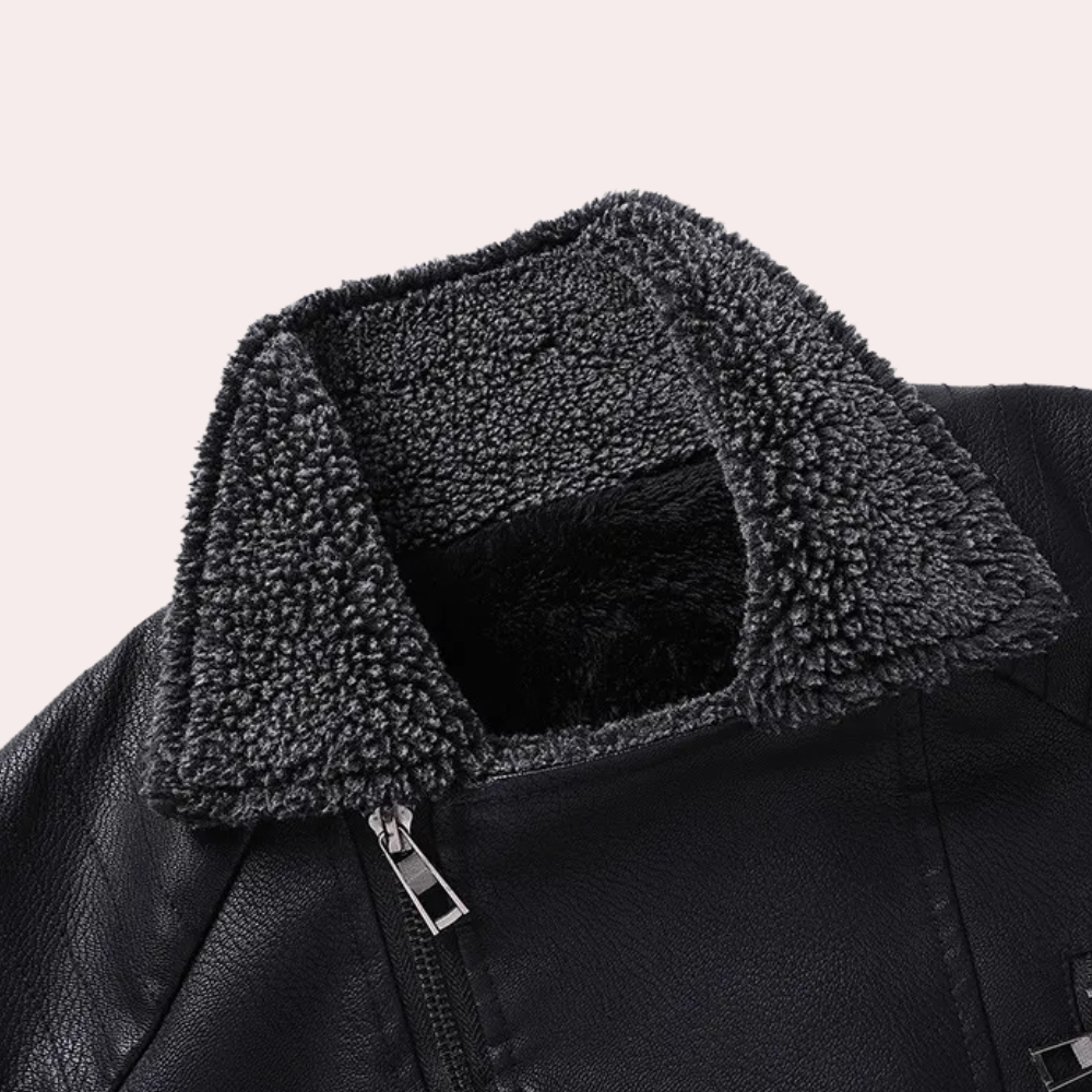 Torcuato Men’s Modern Leather Winter Jacket 2025 – Classic Warm Outerwear