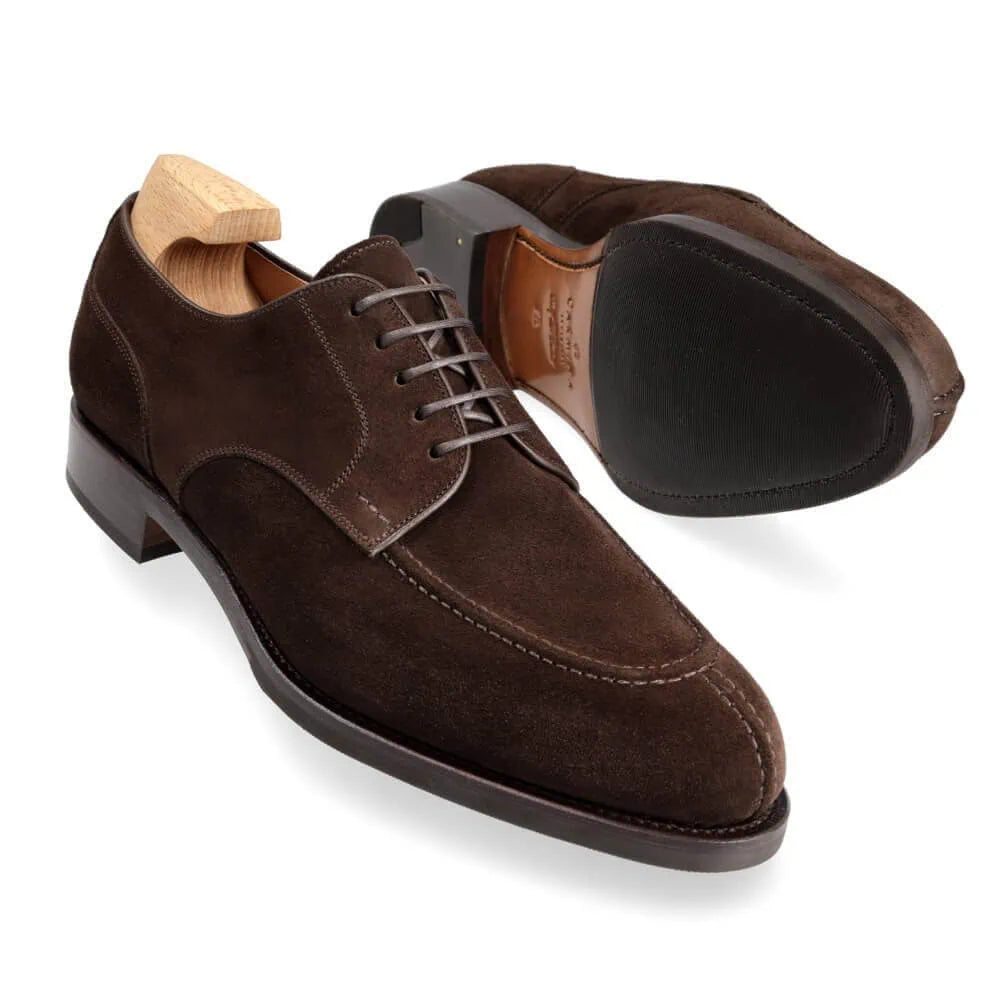 Brown Suede Norwegian Shoes – Men’s Classic Lace-Up Dress Shoes with Durable Sole