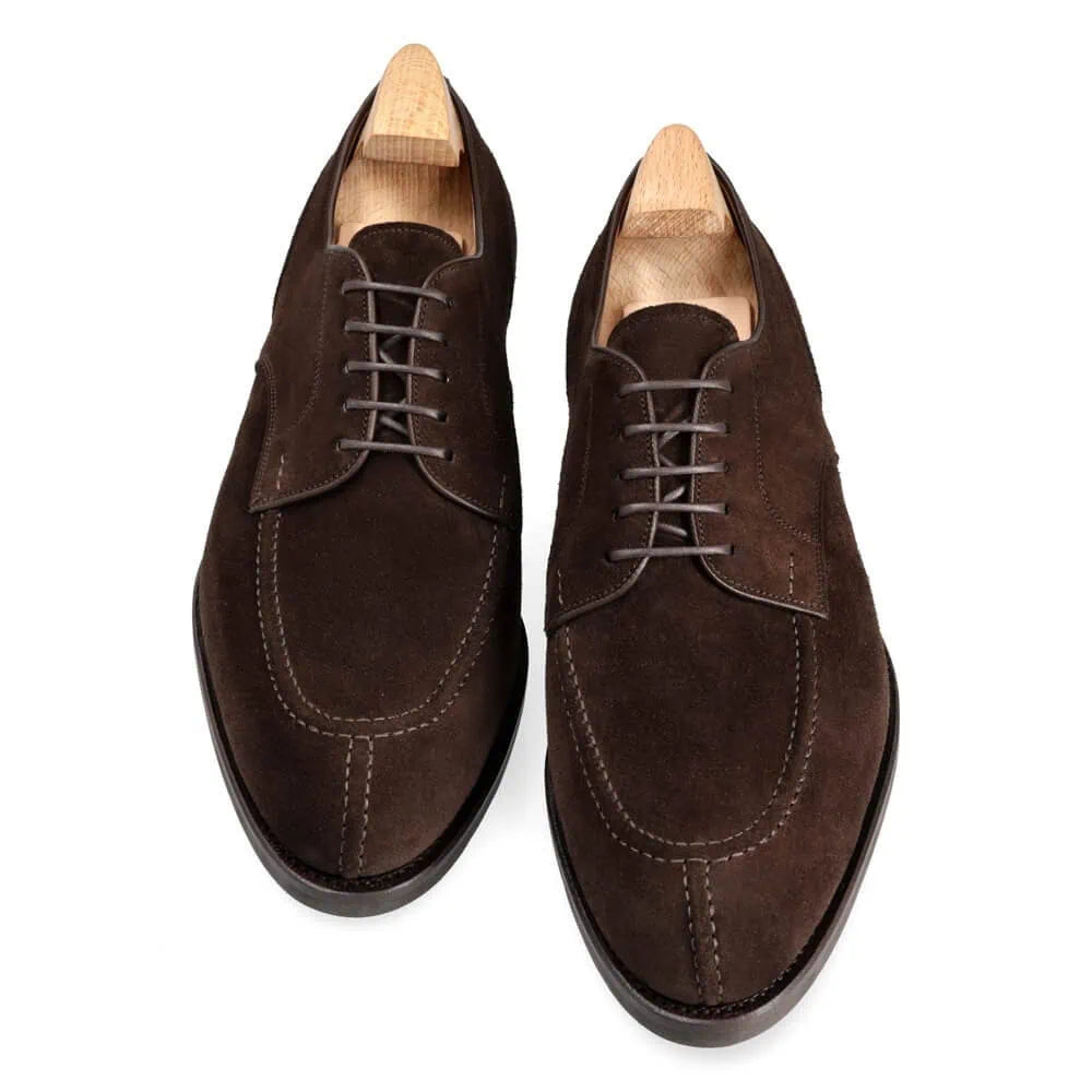 Brown Suede Norwegian Shoes – Men’s Classic Lace-Up Dress Shoes with Durable Sole