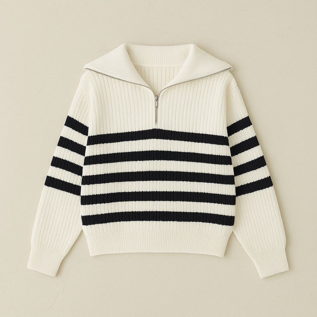 Old Money Ribbed Half-Zip Sweater for Men - Solorfit