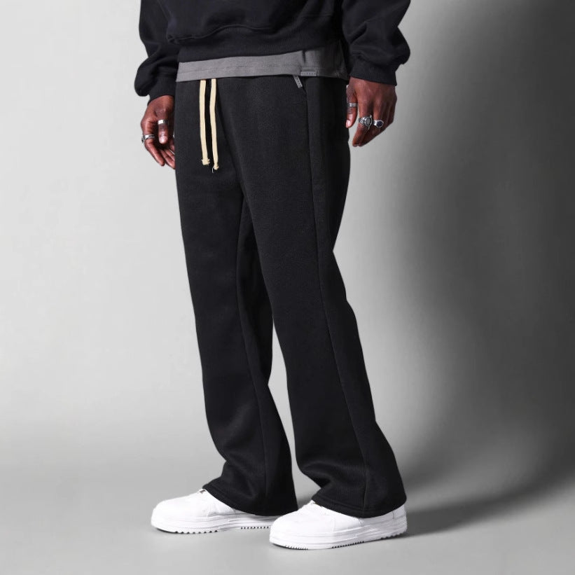 Men’s Sweatpants – Cotton Fleece – Flared Fit – Relaxed Cut – Drawstring Waist