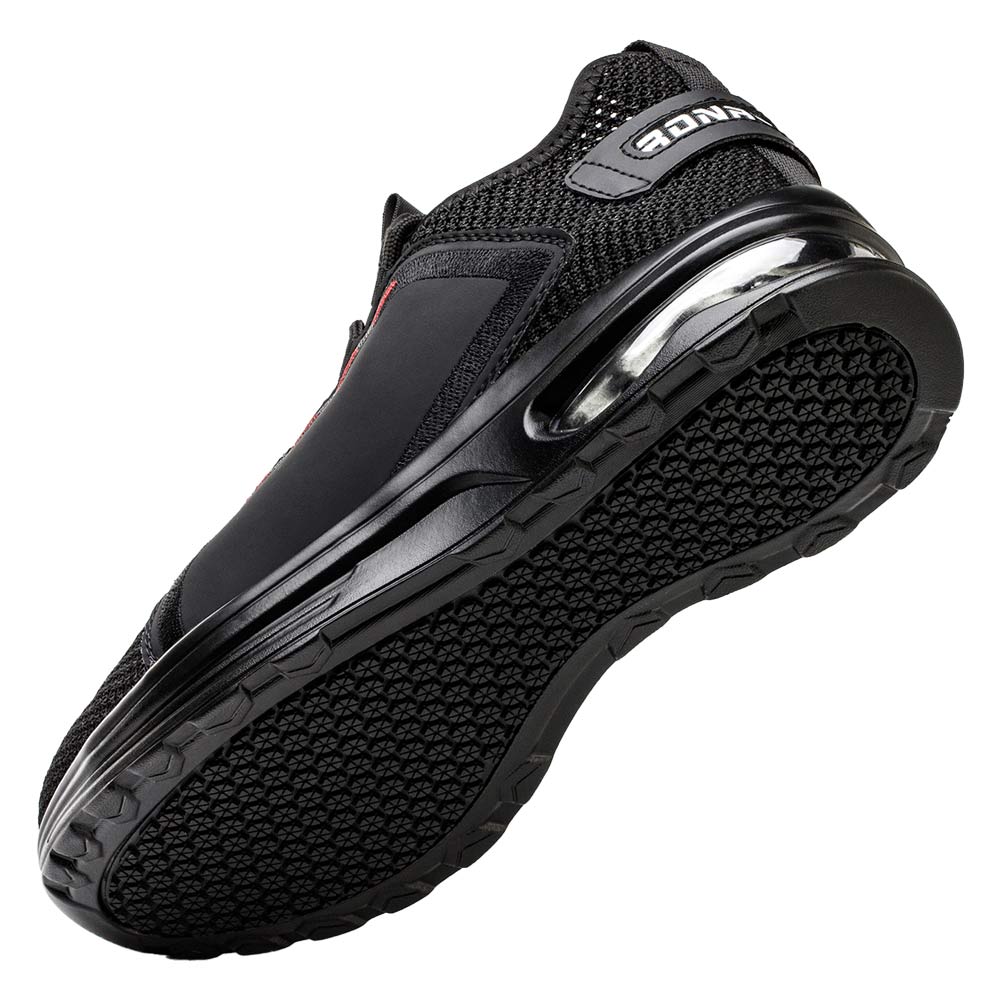 Luna Black Safety Shoes – Men’s Lightweight Steel Toe Work Sneakers with Slip-Resistant Sole