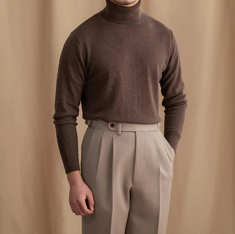 Men’s Turtleneck Sweater – Classic Long-Sleeve Knit Pullover