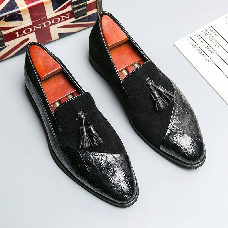 Lussone Tassel Loafers – Men’s Italian Style Red Bottom Leather Slip-On Shoes