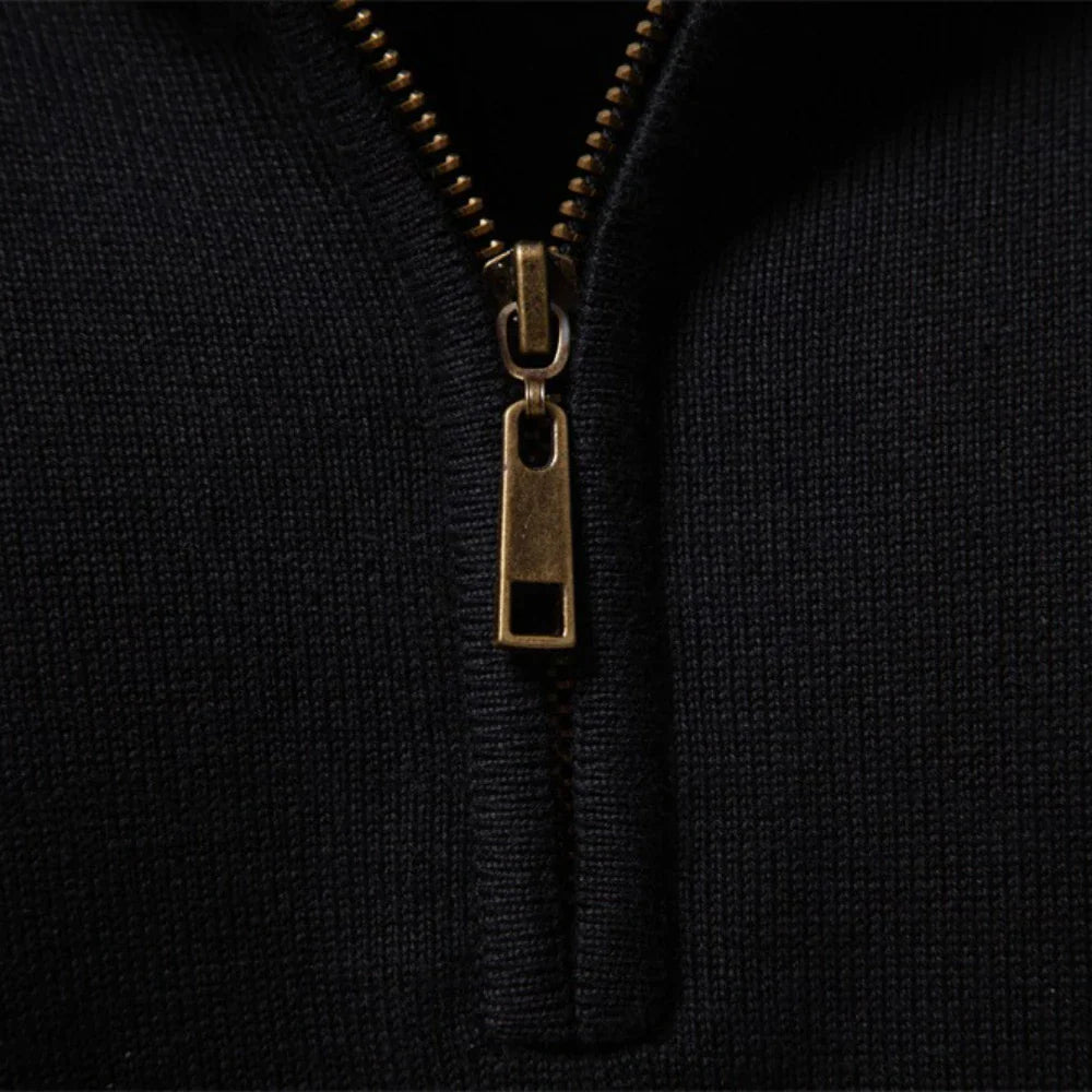 Durham Heritage Stripe Men Half Zip Sweater