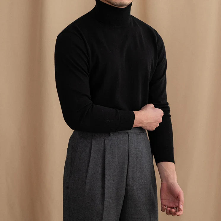 Men’s Turtleneck Sweater – Classic Long-Sleeve Knit Pullover