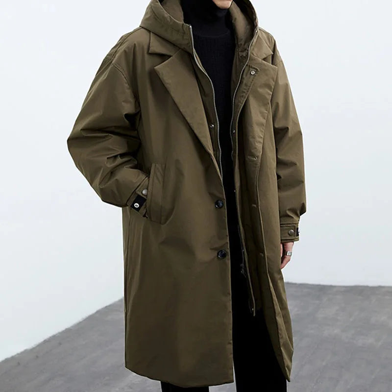 Kensington | Men’s Classic Overcoat – Long Wool Blend Coat for Formal and Casual Wear