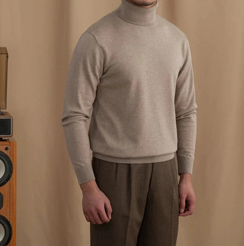 Men’s Turtleneck Sweater – Classic Long-Sleeve Knit Pullover