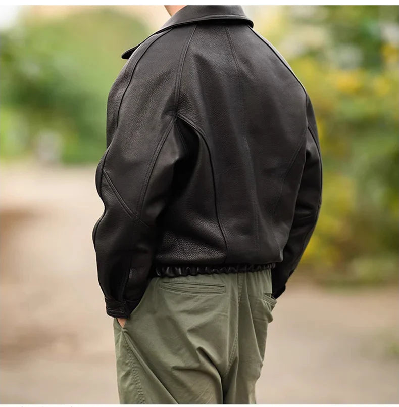 Men’s Casual Leather Jacket – Timeless Design & Effortless Versatility
