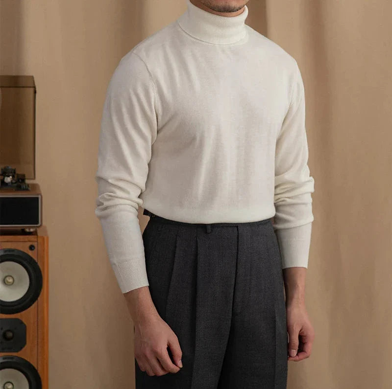 Men’s Turtleneck Sweater – Classic Long-Sleeve Knit Pullover