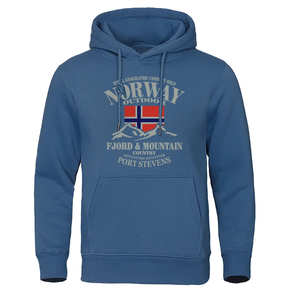 Norway Men’s Oversized Hoodie – Premium Mountain Sweater  | Nordic Outdoor Style