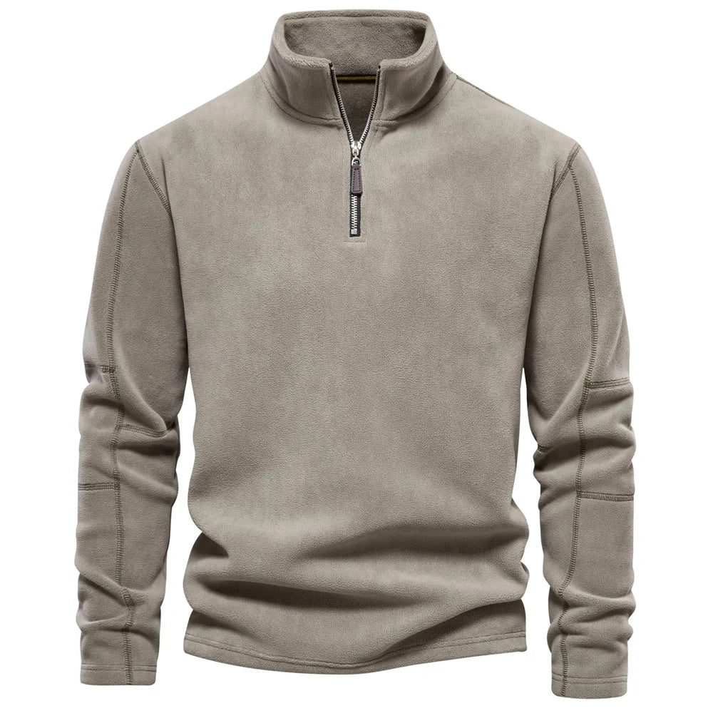 Retro Half-zip Stand Collar Sweatshirt Sweater