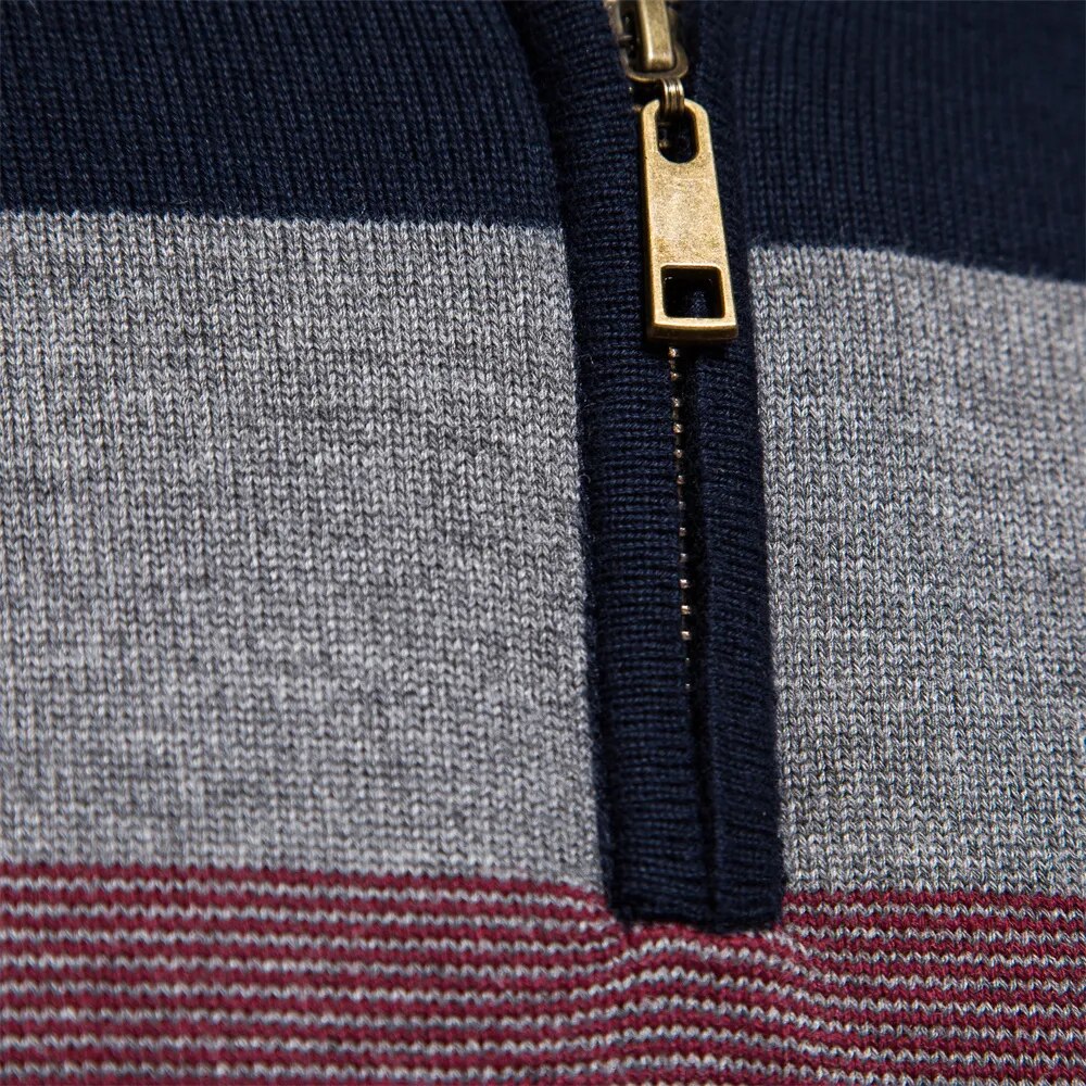 Men’s Quarter-Zip Sweater – Classic Knitted Sweater with Zipper Collar