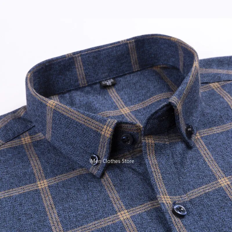 Vinthentic Everett Cotton Plaid Shirt Blouse – Classic Men’s Casual Wear