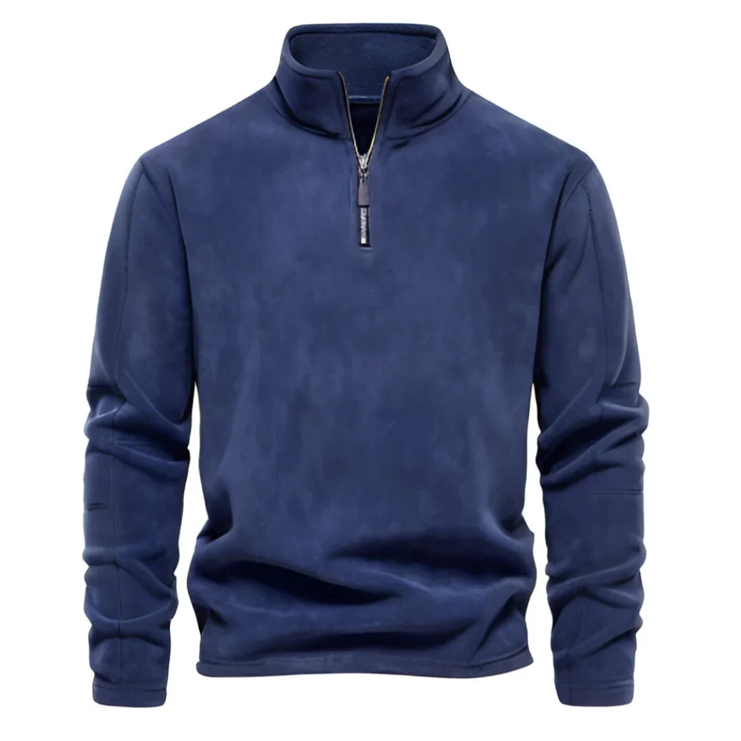 Retro Half-zip Stand Collar Sweatshirt Sweater