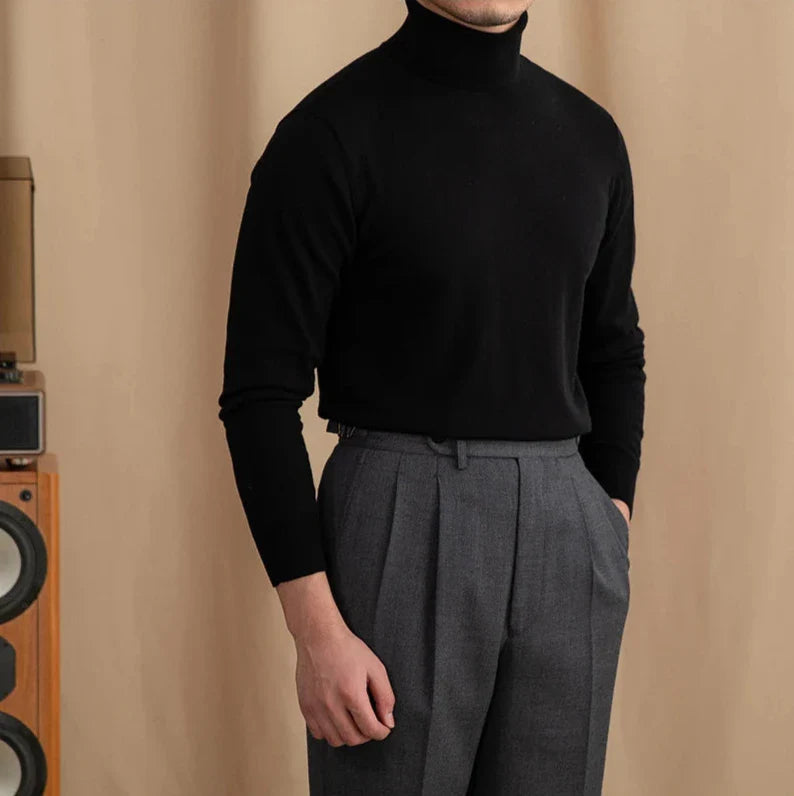 Men’s Turtleneck Sweater – Classic Long-Sleeve Knit Pullover