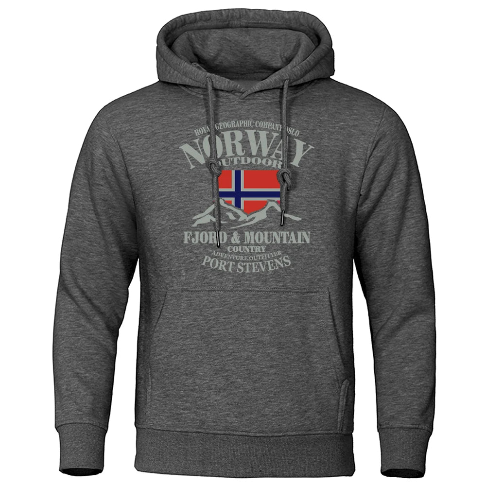 Norway Men’s Oversized Hoodie – Premium Mountain Sweater  | Nordic Outdoor Style