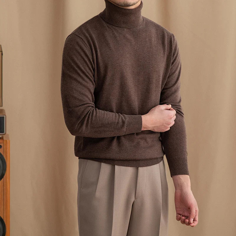 Men’s Turtleneck Sweater – Classic Long-Sleeve Knit Pullover