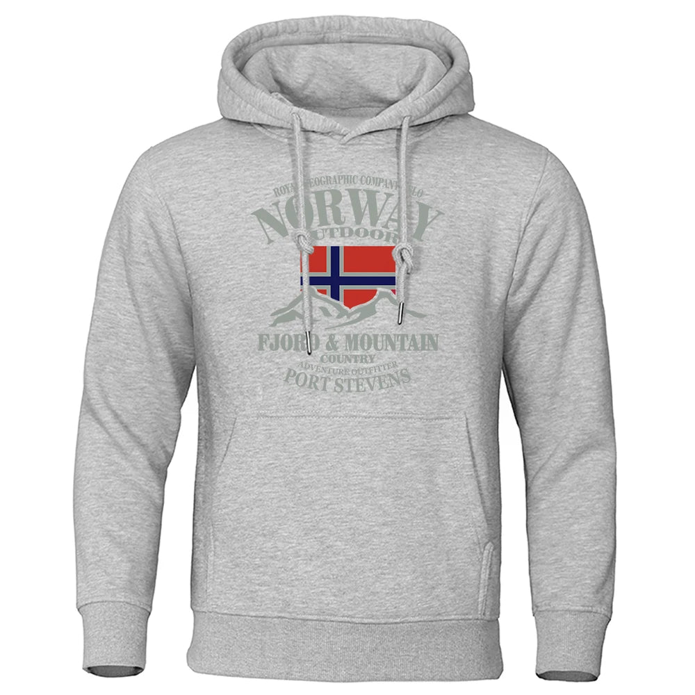 Norway Men’s Oversized Hoodie – Premium Mountain Sweater  | Nordic Outdoor Style