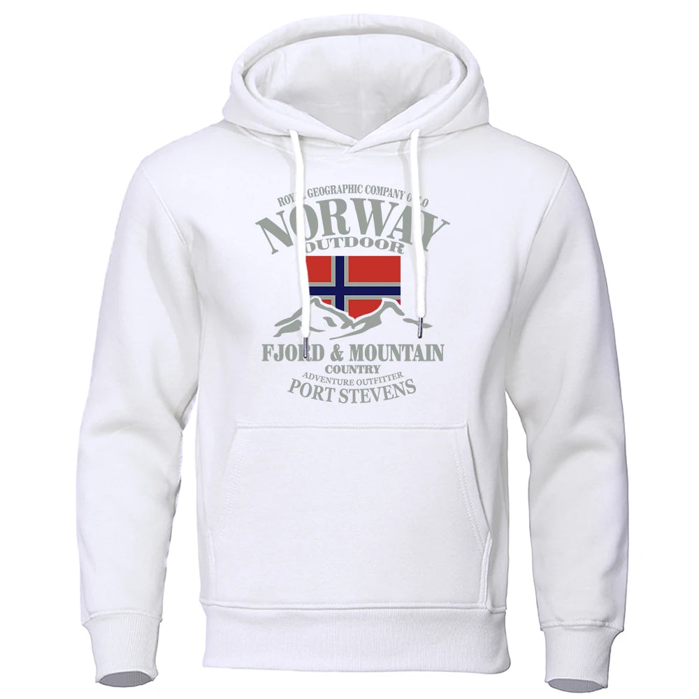 Norway Men’s Oversized Hoodie – Premium Mountain Sweater  | Nordic Outdoor Style