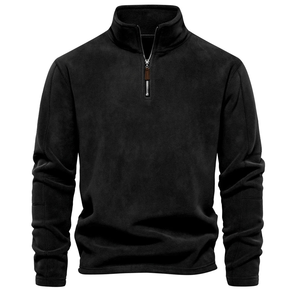 Retro Half-zip Stand Collar Sweatshirt Sweater