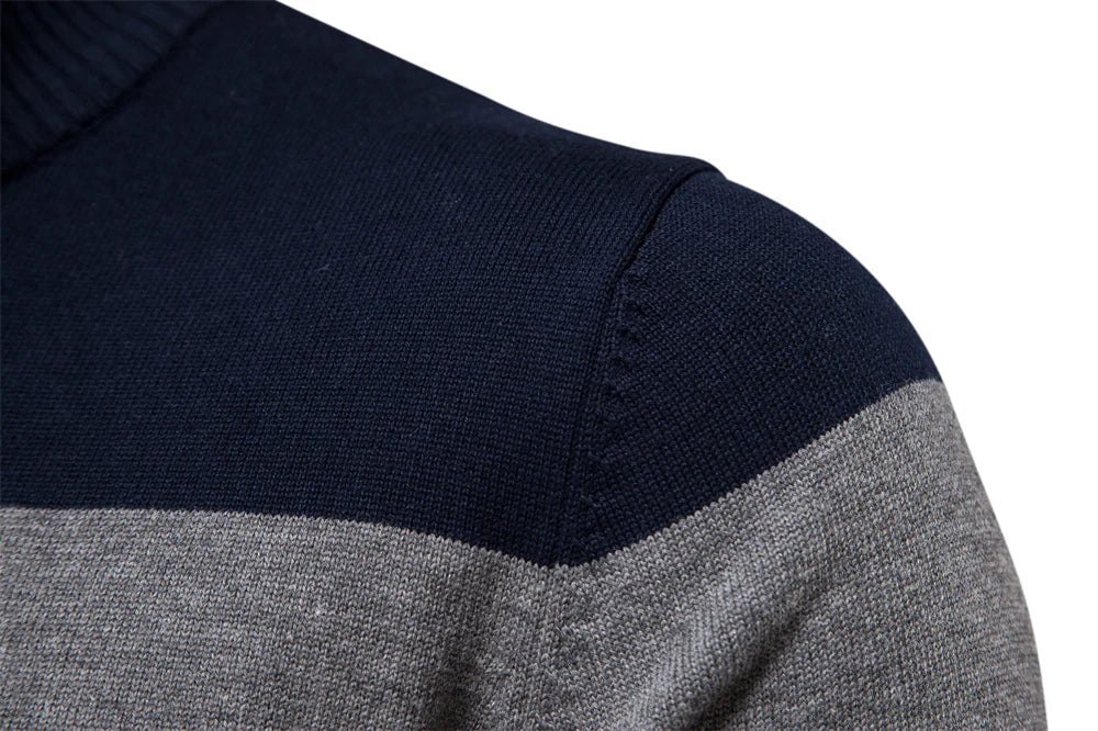 Men’s Quarter-Zip Sweater – Classic Knitted Sweater with Zipper Collar