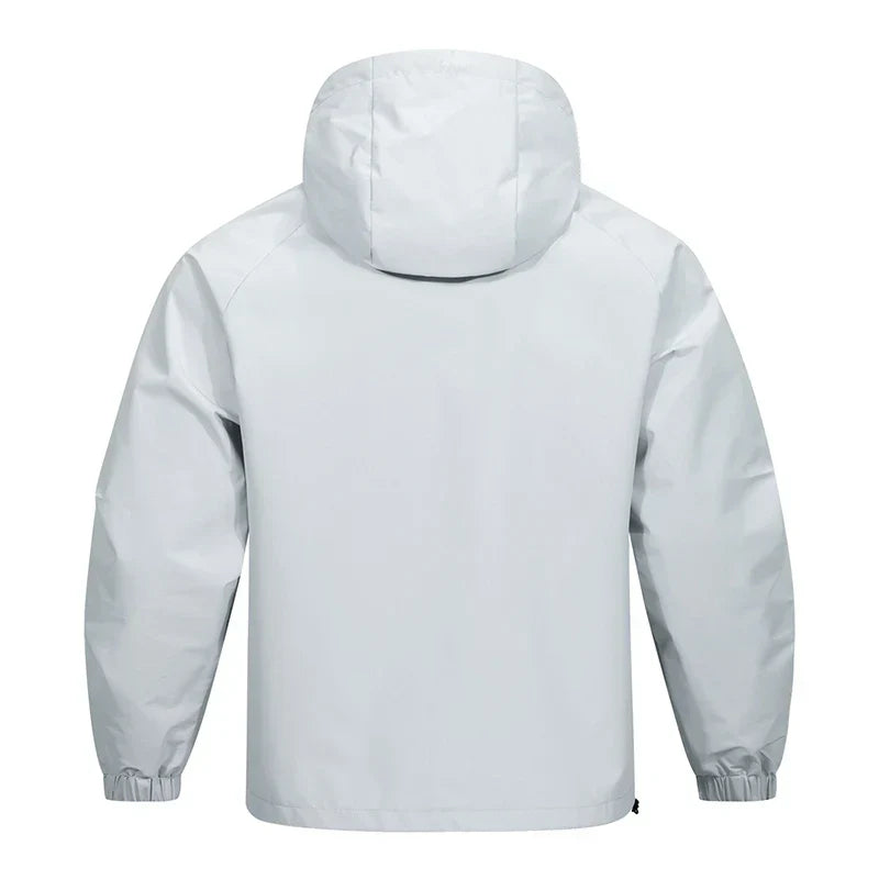Men’s Softshell Hooded Windbreaker Jacket – Half-Zip Outdoor Comfort & Wind Protection
