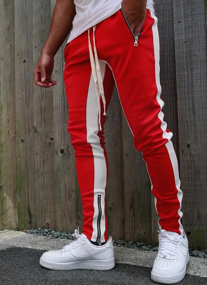 Men's slim fit joggers with side stripes