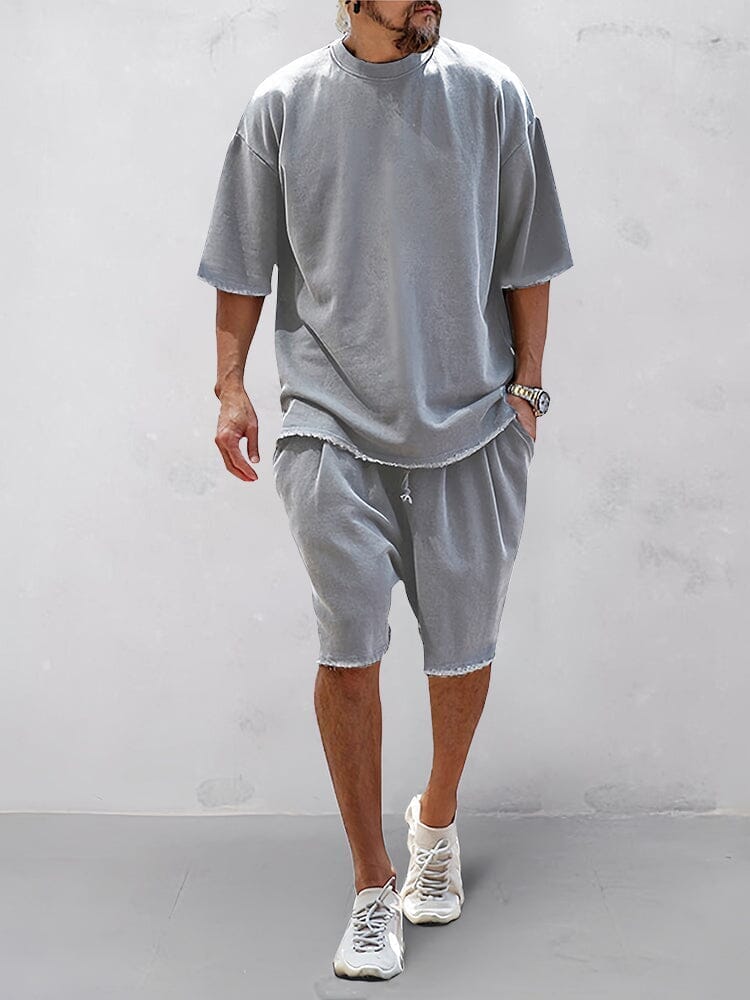 Casual Loose Fit Solid Sports Sets - Solorfit