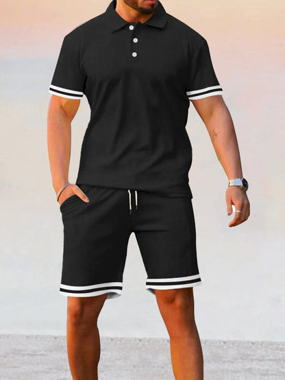 Athleisure Stretch Polo Shirt Sets