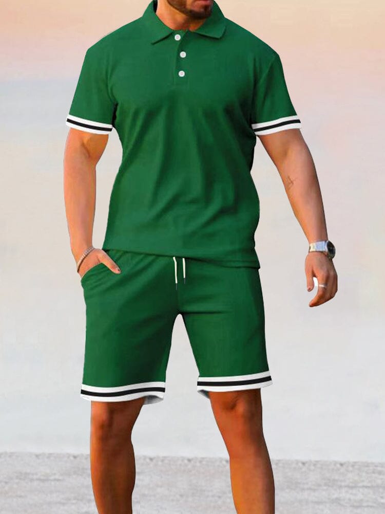 Athleisure Stretch Polo Shirt Sets