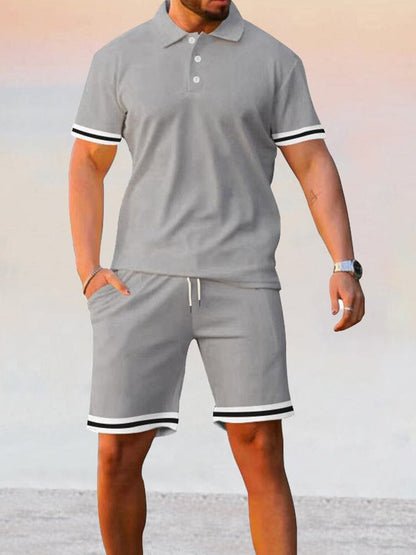 Athleisure Stretch Polo Shirt Sets