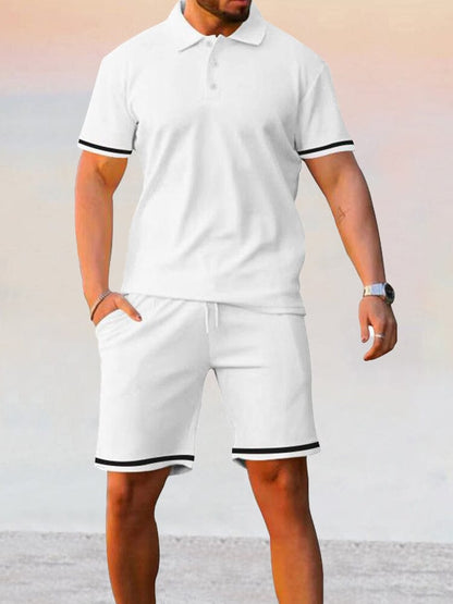 Athleisure Stretch Polo Shirt Sets