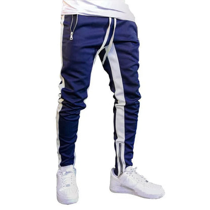 Men's slim fit joggers with side stripes