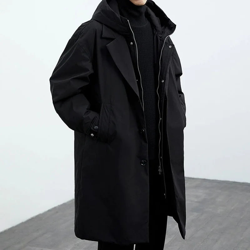 Kensington | Men’s Classic Overcoat – Long Wool Blend Coat for Formal and Casual Wear