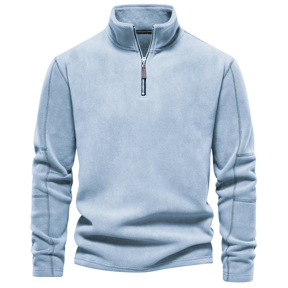 Retro Half-zip Stand Collar Sweatshirt Sweater