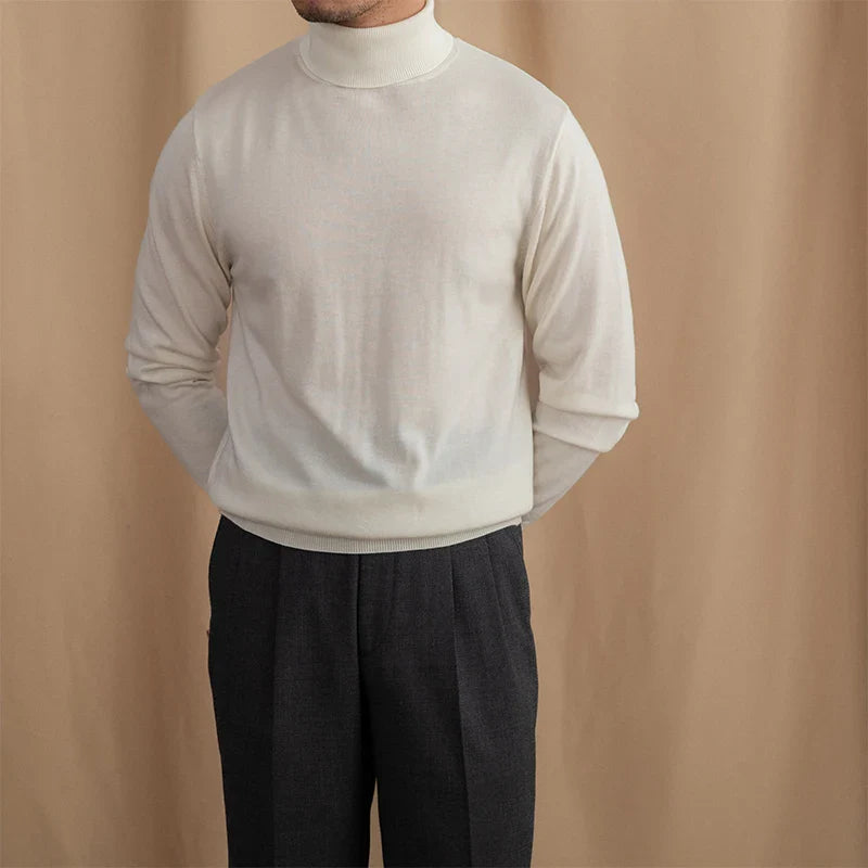Men’s Turtleneck Sweater – Classic Long-Sleeve Knit Pullover