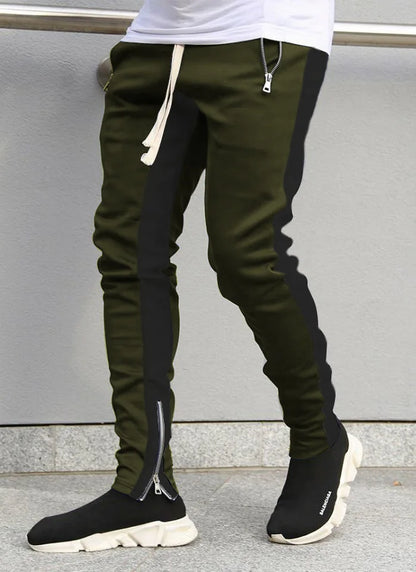 Men's slim fit joggers with side stripes