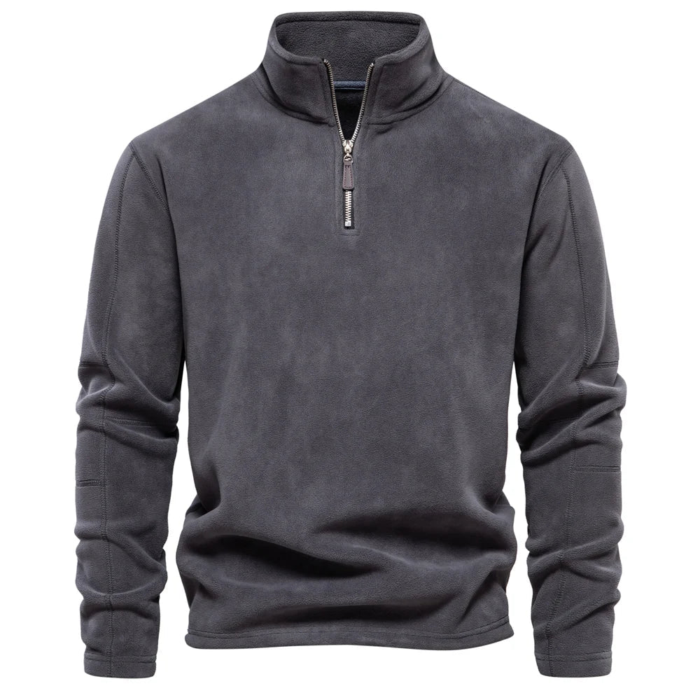 Retro Half-zip Stand Collar Sweatshirt Sweater