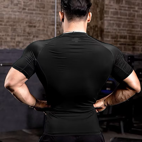 Graphic Short Sleeve Compression Shirts for Men Gym Workout shirt