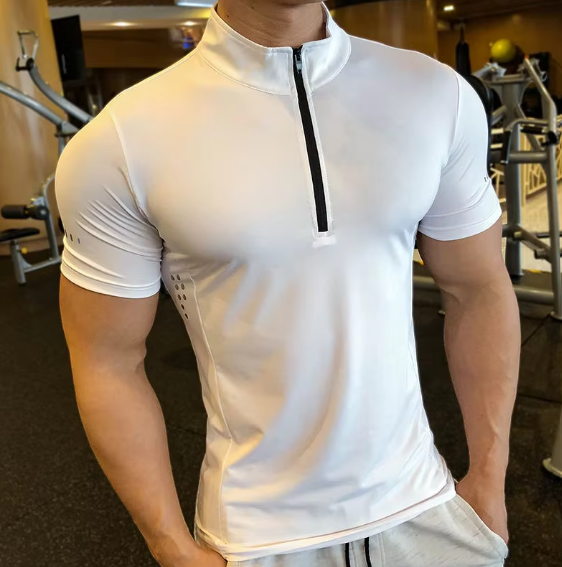 Summer Quick Dry Compression RunningMen Breathable Bodybuilding  t Shirt