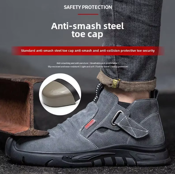 Steel Toe Safety Men Anti Slip and Wear-resistant Work Shoes