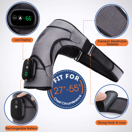 Electric Heating Shoulder Brace LED Display Vibration Massage